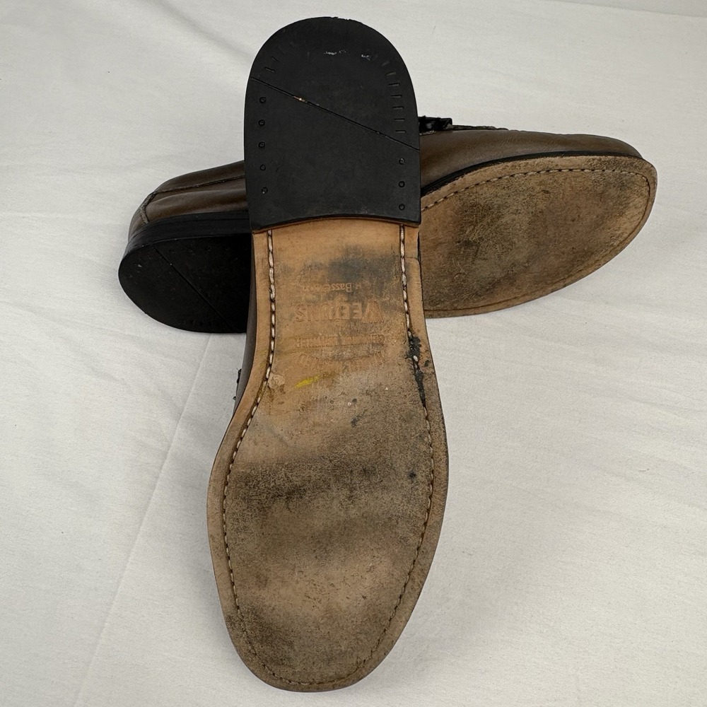 GH Bass & Co Weejuns "Leo" Penny Loafers 11.5D Gray/Black Handcrafted Leather - Picture 14 of 16